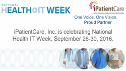 iPatientCare is participating in NHIT Week, September 26-30, 2016