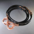 Men's Leather and Copper Infinity Wrap Bracelet, Lexi Butler Designs