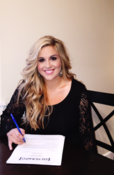 Recording artist Melissa Mickelson signs her Silverado Records contract.
