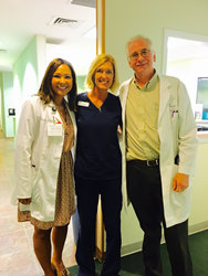Women's Care Florida physicians Dr. Martha Kapitz and Dr. Ira Riemer with DYSIS reprenstative Tara Huff