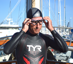 Paul Lecomte in his wet suit