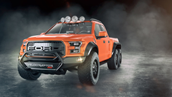 orange velociraptor 600 twin turbo ford raptor truck john hennessey performance