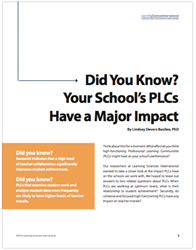 Did You Know? Your School’s PLCs Have a Major Impact