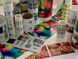 Multicolor barcode label samples via digital inkjet mprint presses
