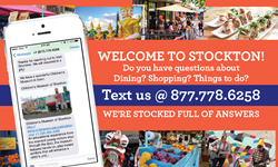 Visit Stockton Text Card