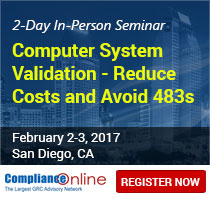 Computer System Validation - Reduce Costs and Avoid 483s
