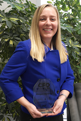 Megan Helling holding CFO Award