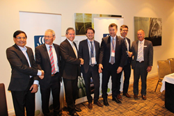 From the signing. Left to right: Vinod Patel, Cr PeterLong, Hon. Terry Redman, Kjetil Stake, Pierre Herben, Rob Stevens, Terry Hill