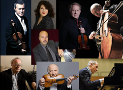 Vadim Repin, violin, Alfred Brendel, piano, Shlomo Mintz, violin, Bruno Canino, piano, Christa Mayer, mezzo-soprano, Boris Kuschnir, violin, Antonio Di Cristofano, piano, Misha Quint, cello