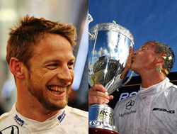 Pictured (Left to Right): Formula 1 Drivers Jenson Button and David Coulthard