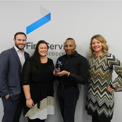 CAI's Diana Lane and Cheryl Murphy present Randy Grimes with award