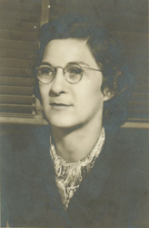 Virginia Tucker at her desk at Langley in 1946.