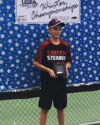 Twelve-year old Hilton Head resident Jack Armistead takes home the Gold Ball in the Boys 12 & under singles event.
