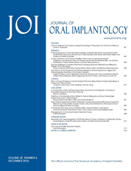 Journal of Oral Implantology Volume 42, Issue 6