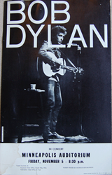Original 1965 Bob Dylan Minneapolis Auditorium boxing style concert posters