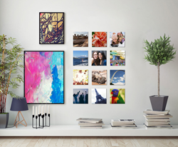 PhotoSquared Wall Collage with framed art