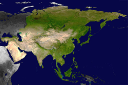 NASA Satellite photo of Asia. Public domain.