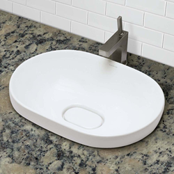 1457-CWH white vitreous china semi-recessed bathroom sink from DECOLAV