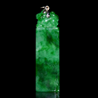 GIA certified jade "bamboo" pendant with silver squirrel atop, at Gianguan Auctions.