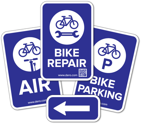 Help Bicyclists Find Bike Parking, Repair, and Air with Dero’s New Signage