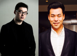 Qi Cheng Wang (Jack Wong), CEO of Hakim Unique Group (left) and Henry Huang, CEO of California Healthcom Group (right)