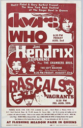 1968 Jimi Hendrix Singer Bowl Flushing Meadows Concert Poster