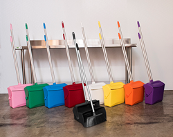 Remco's color-coded lobby dustpans sets are available in 9 colors