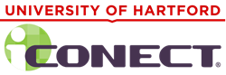 U of Hartford and iCONECT logos
