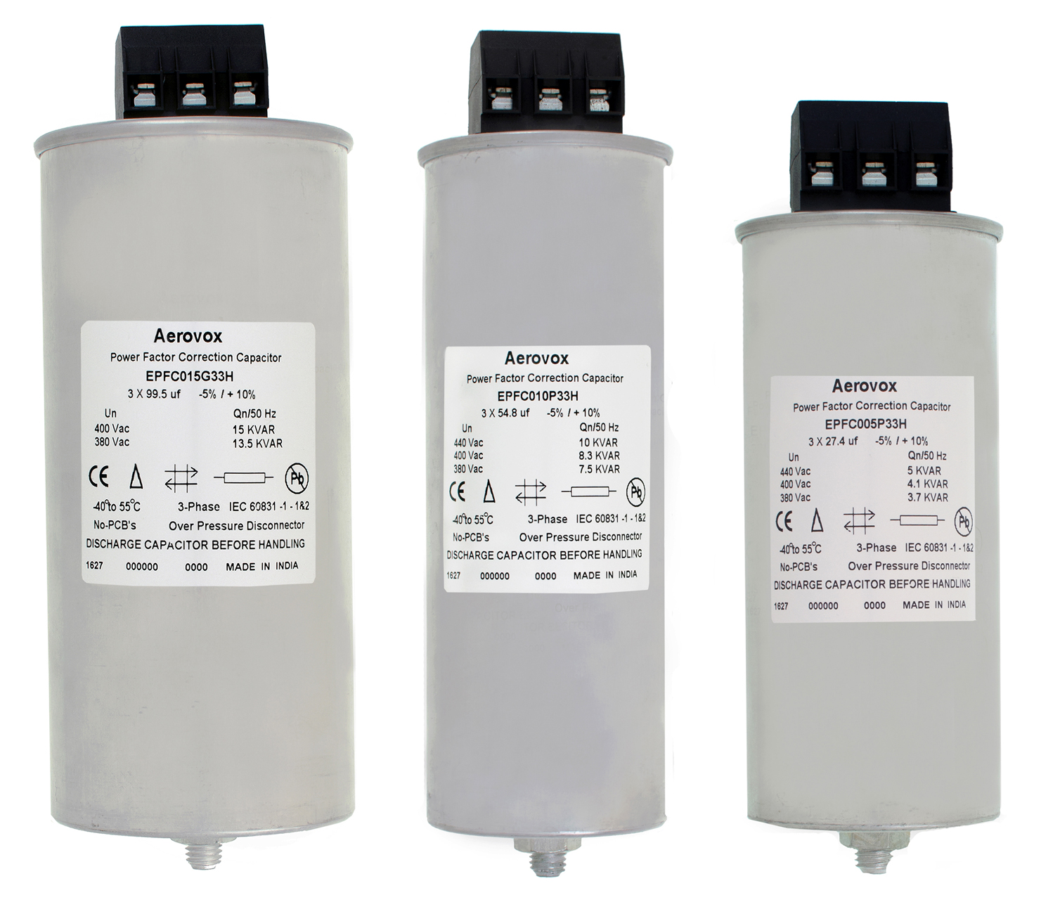 Aerovox Corp Develops New 50 Hz Power Factor Correction Capacitors