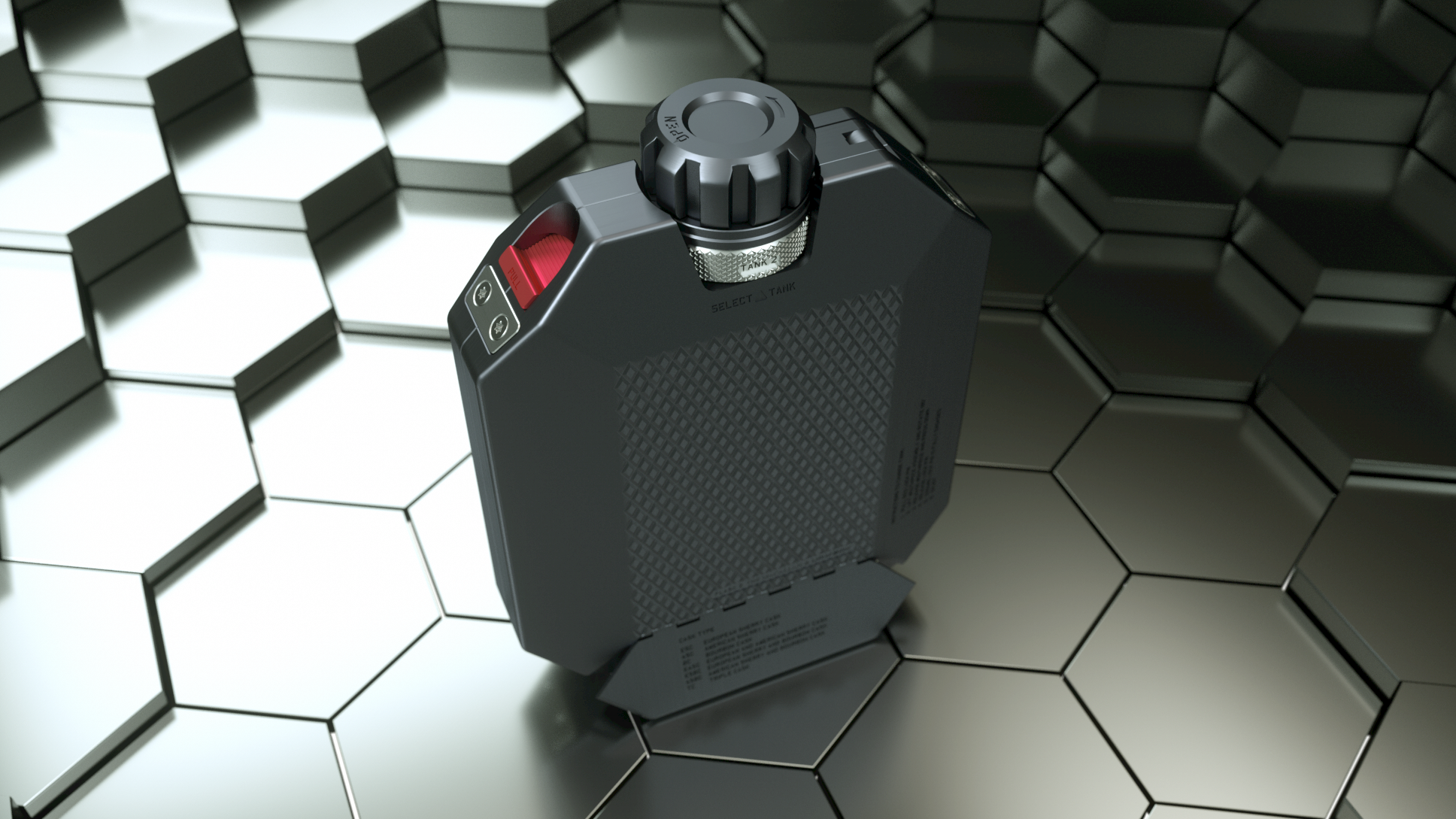 "Technically, Mechanically, Beautiful Flask" Luxurious 3D Rendering