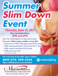 Summer Slim Down Event on June 15, 2017 at MilfordMD