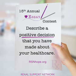 Renal Support Network 2017 Essay Contest