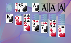 Screenshot of solitaire game using dynamic card face