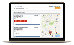 Six Month Smile provider directory with red LocalMed "Schedule Now" button