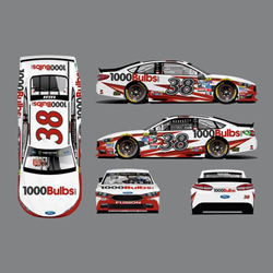 1000Bulbs.com sponsors David Ragain's No. 38 NASCAR.