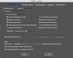 Convert PDF to InDesign CC 2018 using PDF2ID 2018