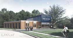 Exterior renderings of new Sig Tau headquarters in Indianapolis