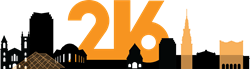 216 Digital Cleveland Skyline Logo