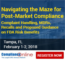Complaint Handling, MDRs, Recalls and Proposed Guidance on FDA Risk Benefits