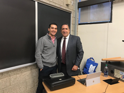 Brooks International CEO Lui Damasceno speaks to business honors students at Seton Hall University
