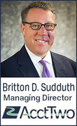 AcctTwo announced that the firm has hired Britton Sudduth as Managing Director.