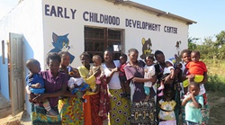 Mothers and Children in front of an Early Childhood Development Center in Zambia