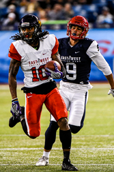 East #10 Most Outstanding Offensive Player Daurice Fountain of University of Northern Iowa and West #9 Dane Cruikshank of University of Arizona