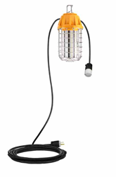 60W Temporary Jobsite LED Light Fixture with Daisy Chain and Hook Mount