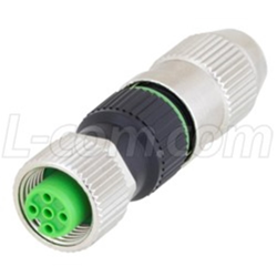 M12 4-Position A-Code Field Termination Connectors