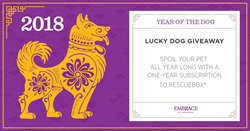 Embrace Pet Insurance Year of the Dog Giveaway Graphic
