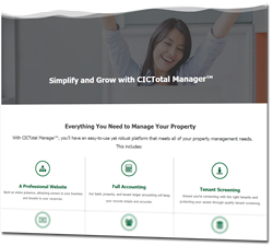 Manage rental properties for multifamily, commercial, affordable housing and mixed use portfolios using CICTotal Manager property management software.