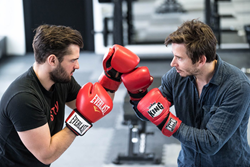 Lubo Smid, CEO of STRV, and David Semerad, CEO of STRV Labs, competing in box