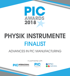 PI’s Fast Multichannel Photonics Alignment Engine is a PIC Award 2018 Finalist, Advances in Manufacturing
