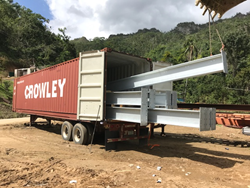 Crowley Logistics provides bridge material transport to aid Puerto Rico.